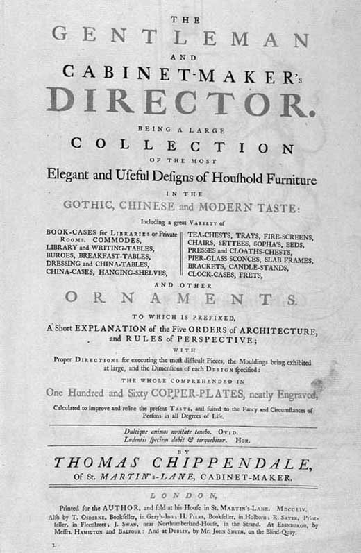 Чиппендейл. Первое издание «The Director», 1754 г.
